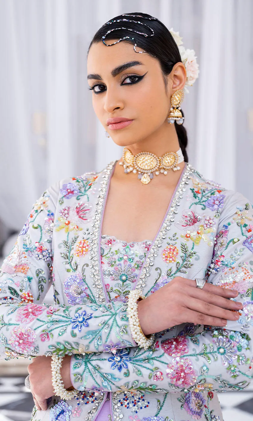 Lehenga and Front Open Gown Pakistani Wedding Dress