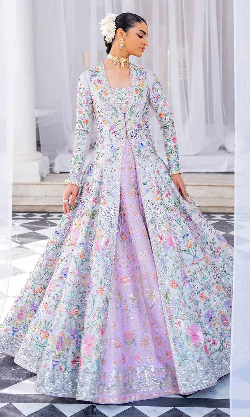 Lehenga and Front Open Gown Pakistani Wedding Dress