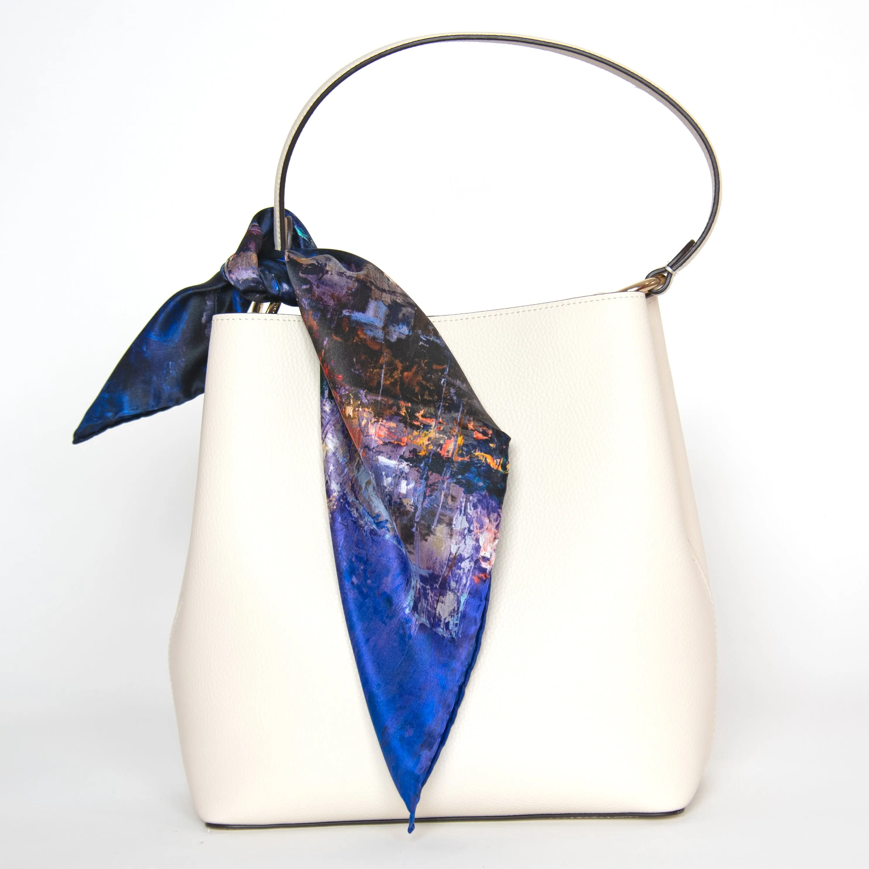 Lights of the City, 16.5-inch Square Italian Silk Scarf