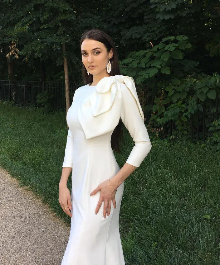Lilinoe Light Blue Gown with Sleeves
