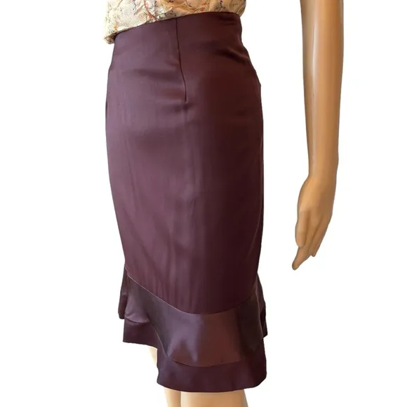 Liliu Burgundy Silk Trim Skirt Size 6