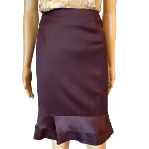 Liliu Burgundy Silk Trim Skirt Size 6