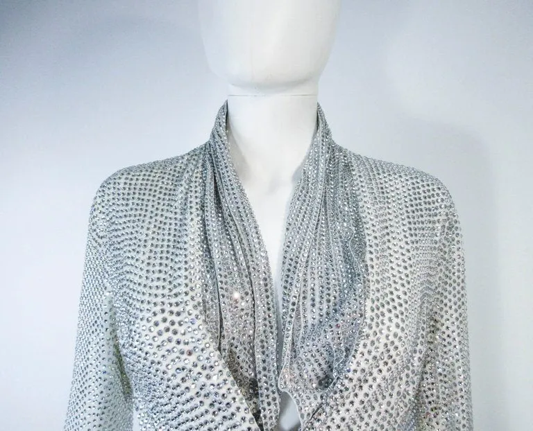 LSO DESIGNS Rhinestone Jacket with Sash Size Small