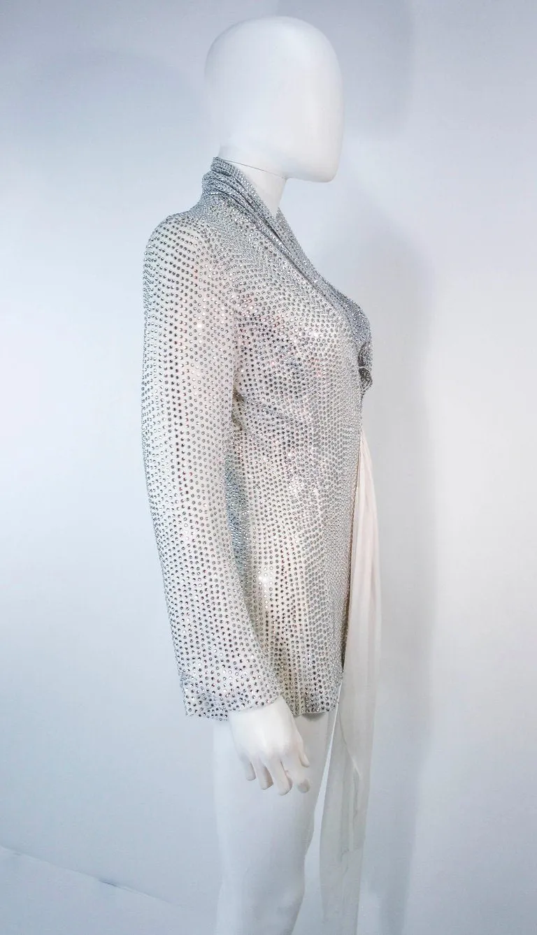 LSO DESIGNS Rhinestone Jacket with Sash Size Small
