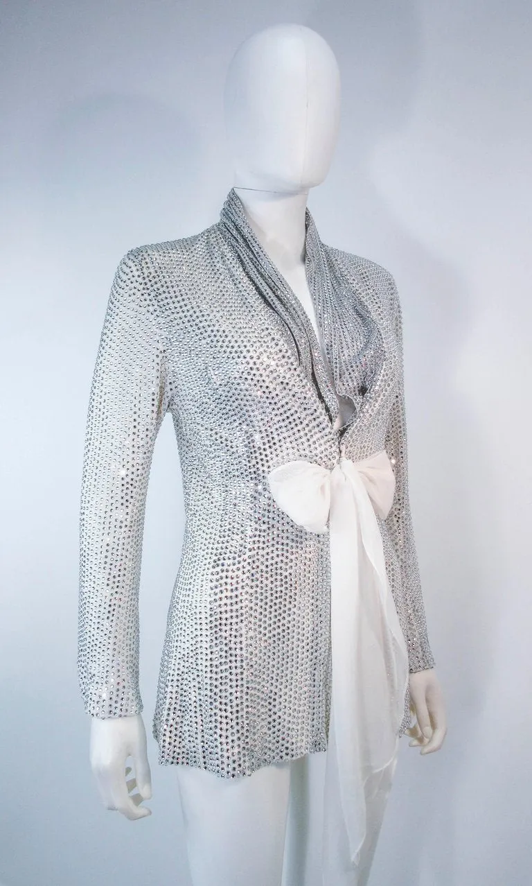 LSO DESIGNS Rhinestone Jacket with Sash Size Small