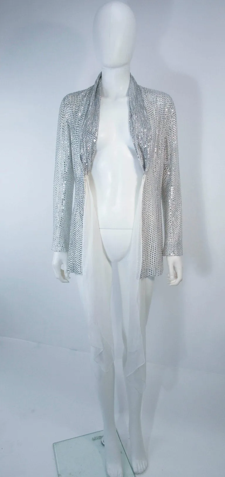 LSO DESIGNS Rhinestone Jacket with Sash Size Small