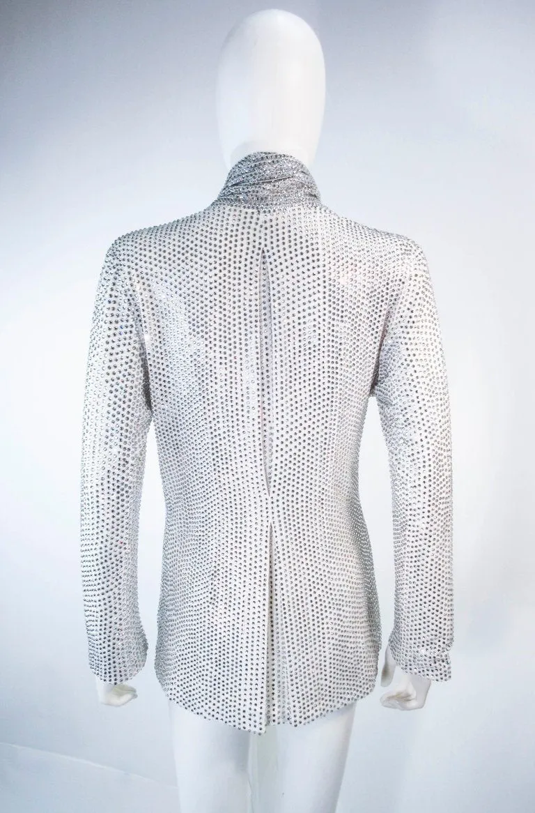 LSO DESIGNS Rhinestone Jacket with Sash Size Small