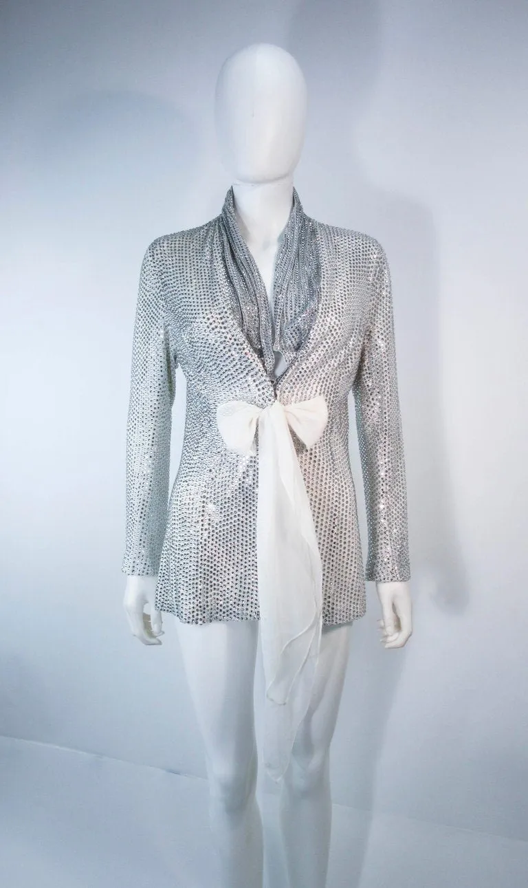 LSO DESIGNS Rhinestone Jacket with Sash Size Small