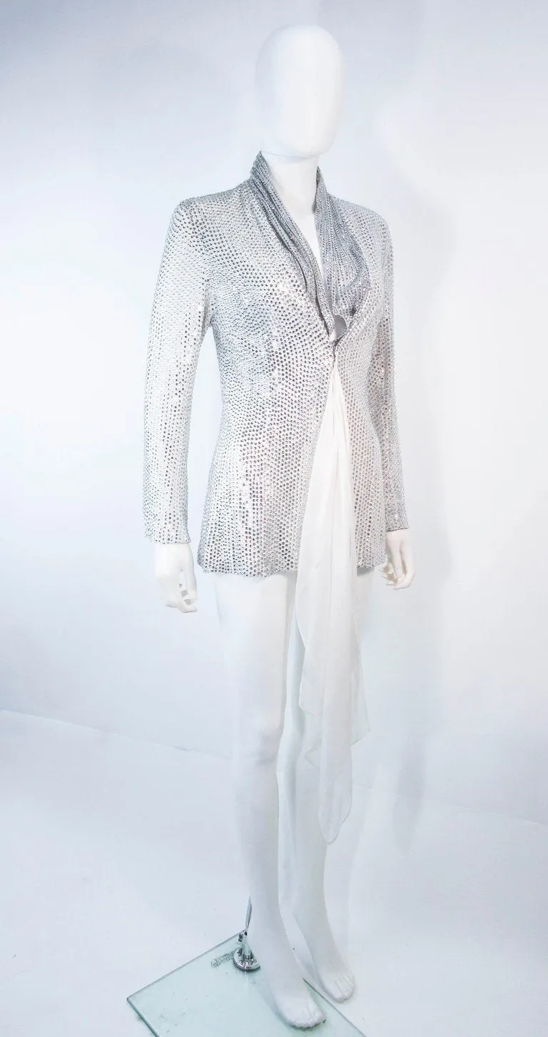 LSO DESIGNS Rhinestone Jacket with Sash Size Small