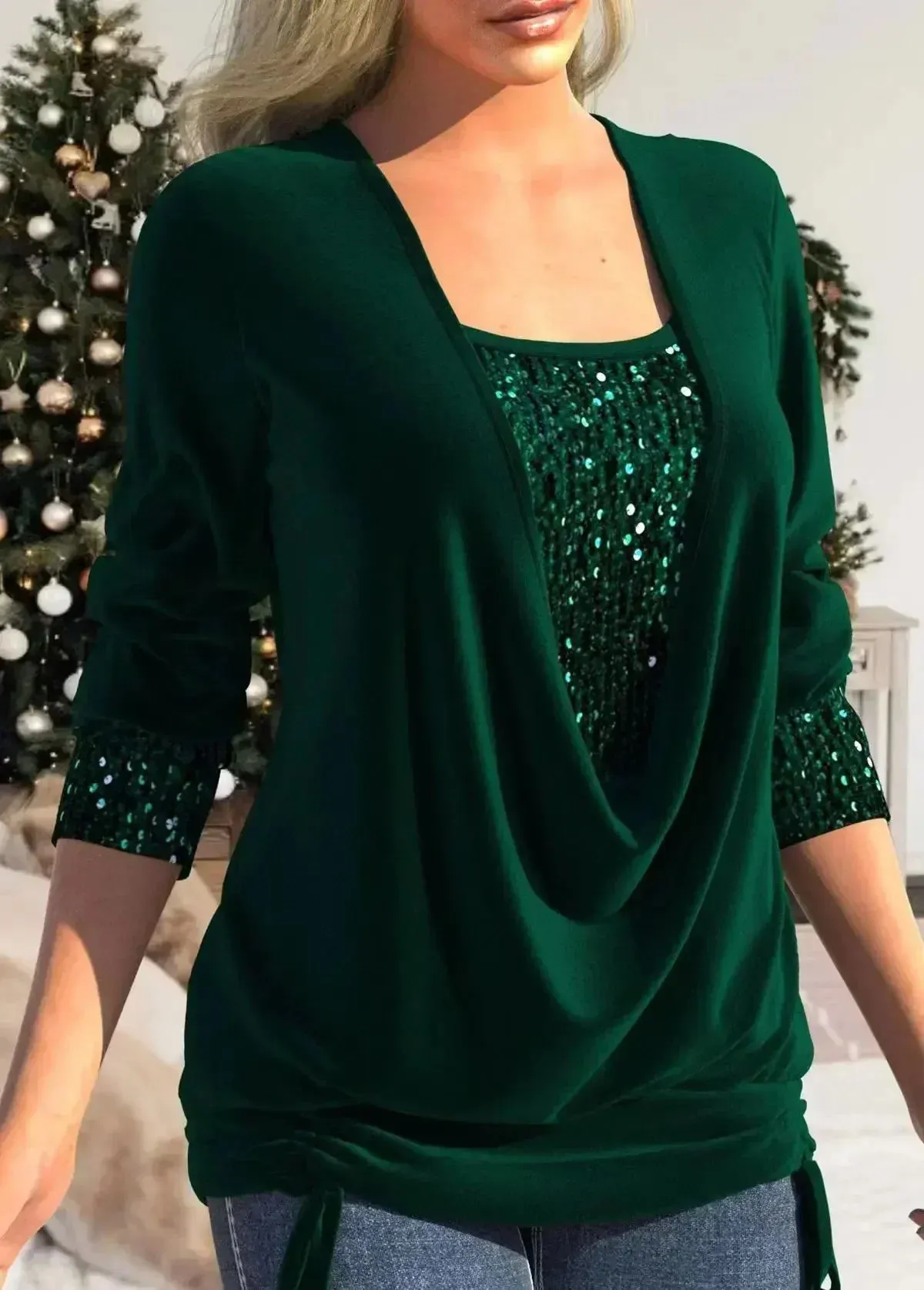 Luisa® | Velvet Blouse With Sequins