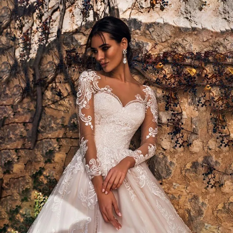 Luxury Pink A Line Wedding Dresses