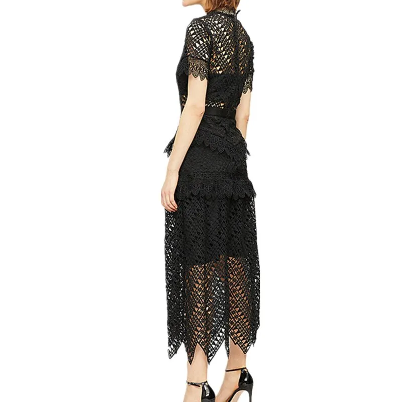 Mana Zig Zag Scallop Lace Dress