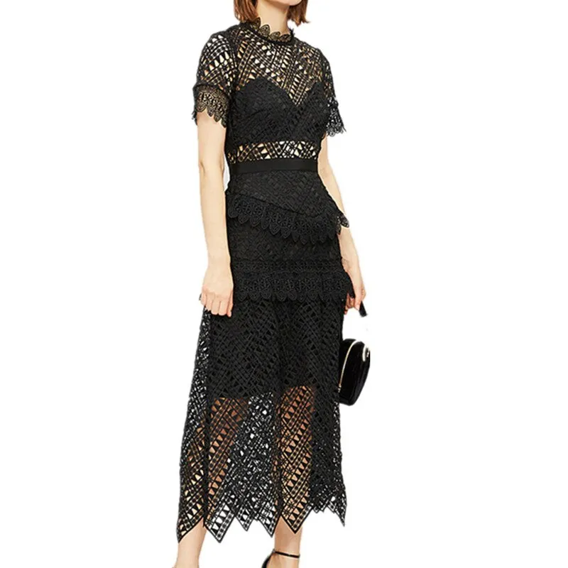 Mana Zig Zag Scallop Lace Dress