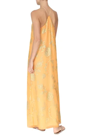 Metallic Dahlia Racer Back Dress
