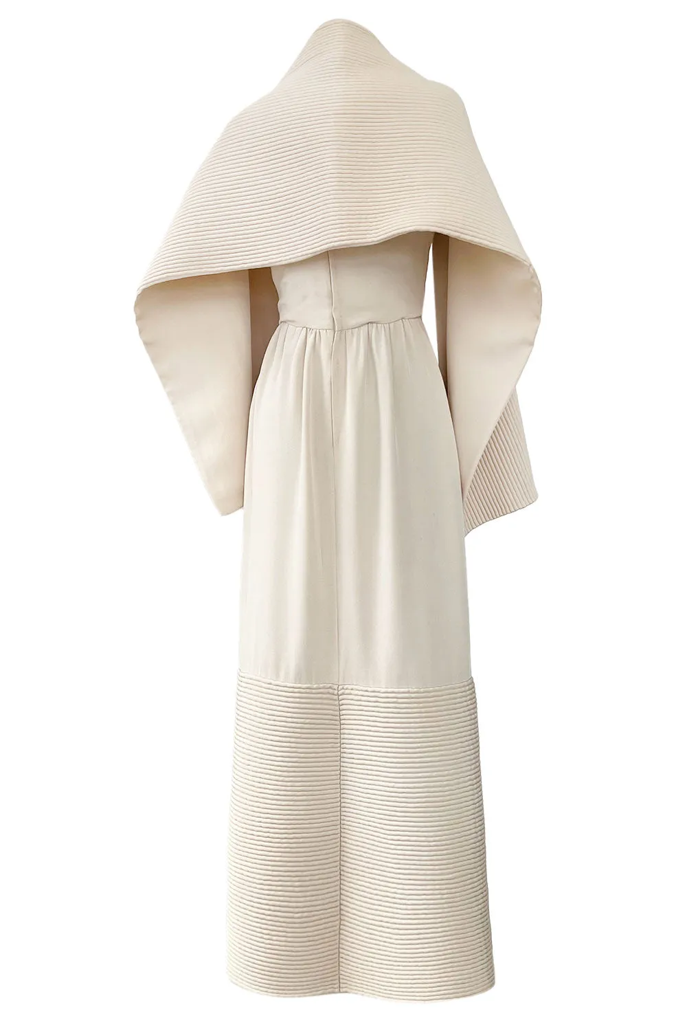 Mid 1950s to Early 1960s Christian Dior Demi-Couture Ivory Silk Strapless Dress & Stole