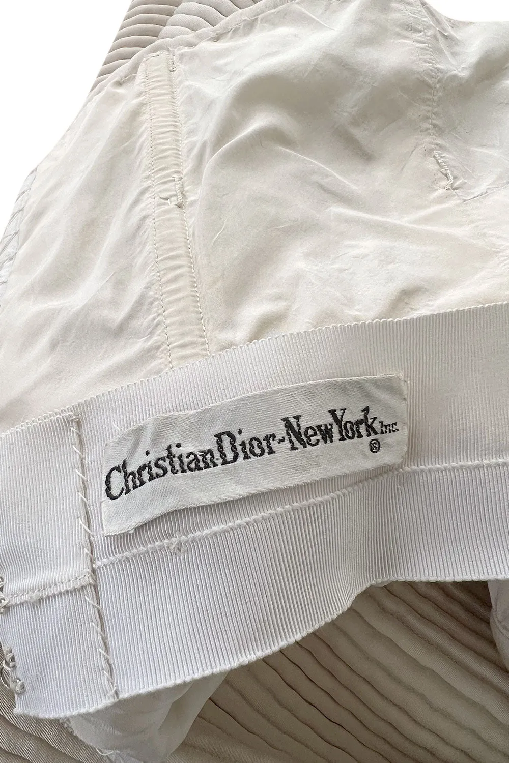 Mid 1950s to Early 1960s Christian Dior Demi-Couture Ivory Silk Strapless Dress & Stole