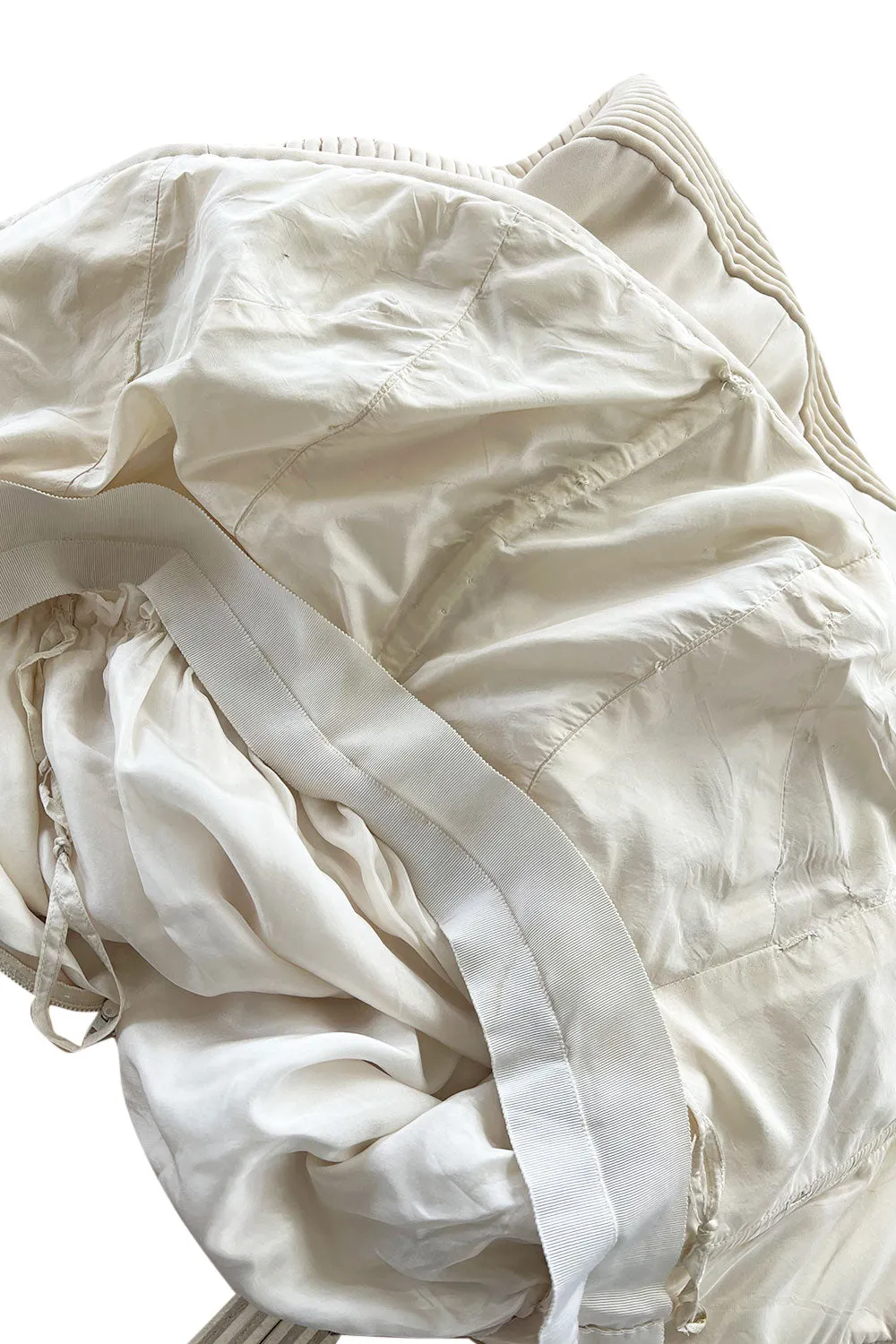 Mid 1950s to Early 1960s Christian Dior Demi-Couture Ivory Silk Strapless Dress & Stole