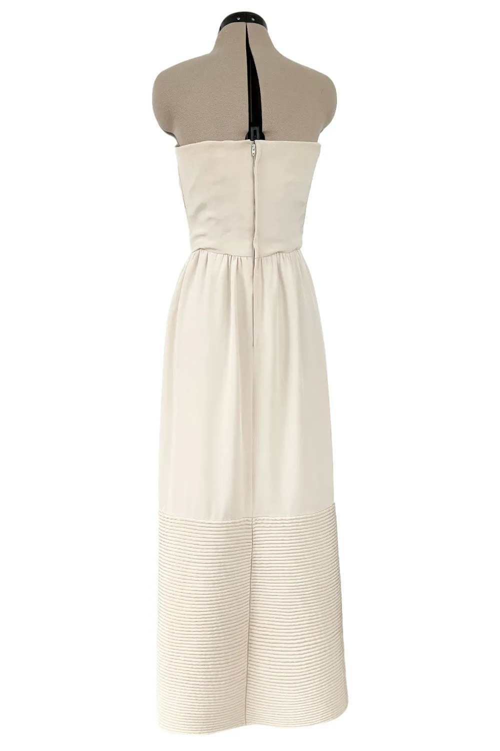 Mid 1950s to Early 1960s Christian Dior Demi-Couture Ivory Silk Strapless Dress & Stole