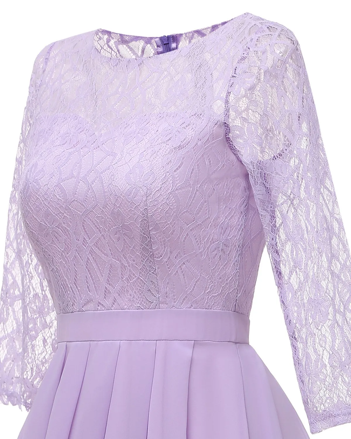Mint Green Chiffon Lace Wedding Party Dress with Sleeves