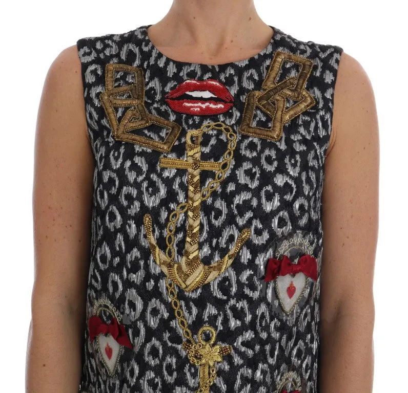 Multicolor Leo Jaquard Crystal Embellished Dress