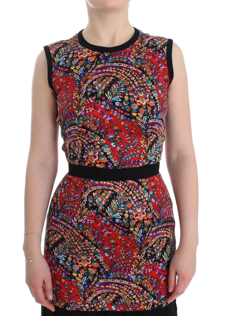 Multicolor Sleeveless Floral Dress