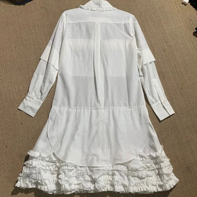 Natural Silk/Cotton White Babydoll Shirtdress