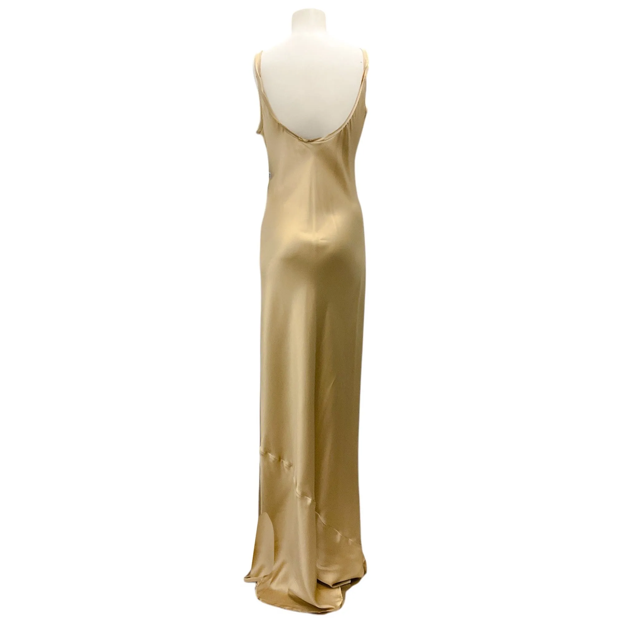 Nili Lotan Champagne Sleeveless Silk Tank Maxi Dress