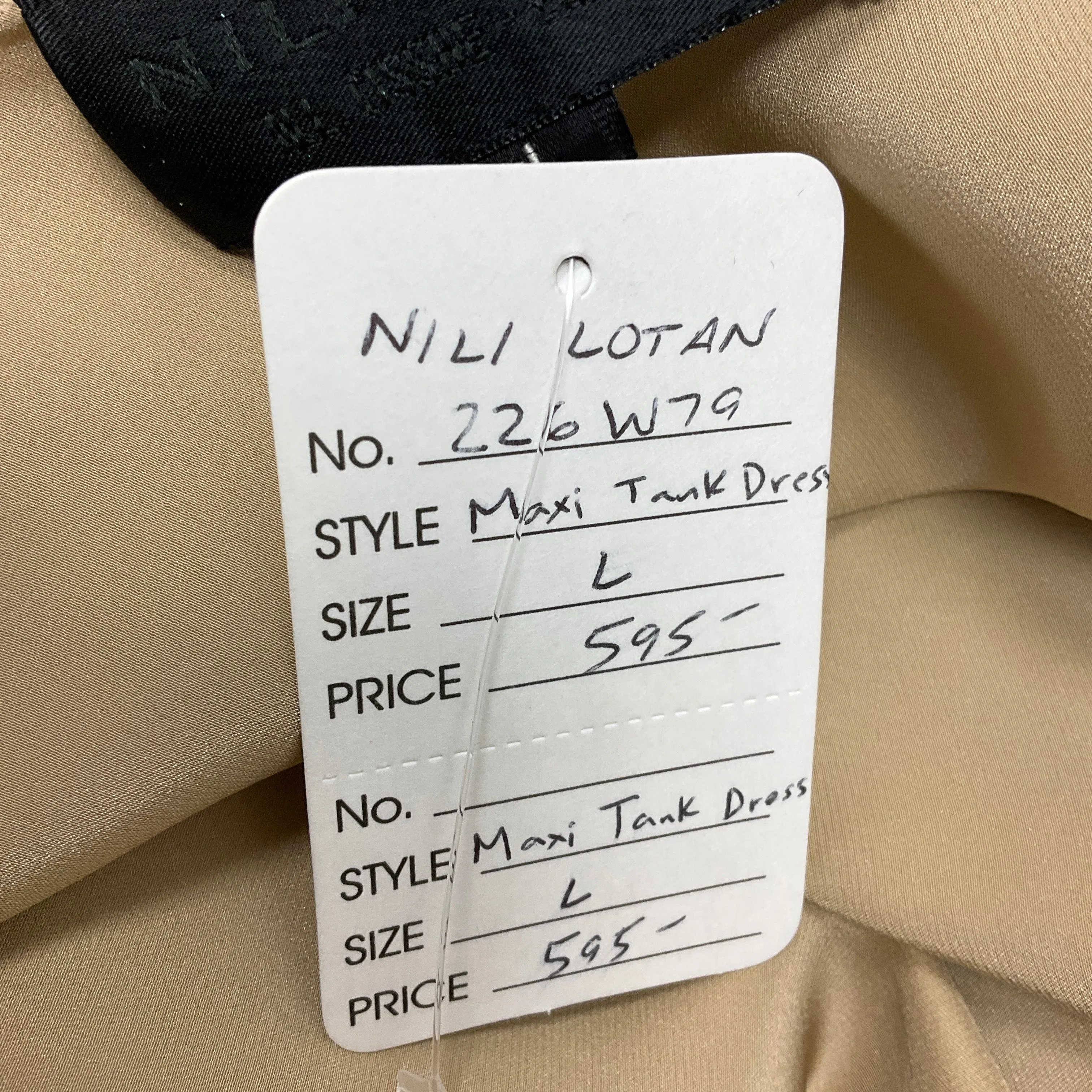 Nili Lotan Champagne Sleeveless Silk Tank Maxi Dress