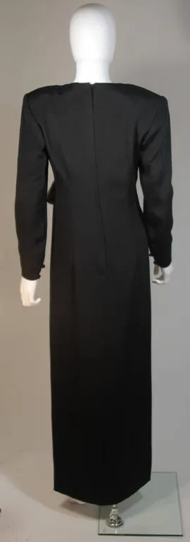 NOLAN MILLER Black & White Gown, Drape Detail Size 6