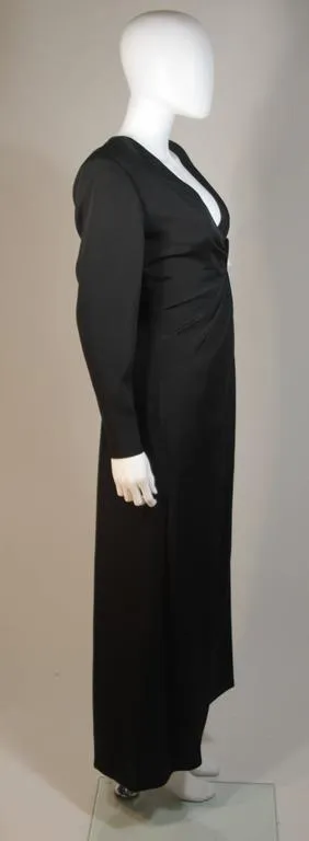 NOLAN MILLER Black & White Gown, Drape Detail Size 6