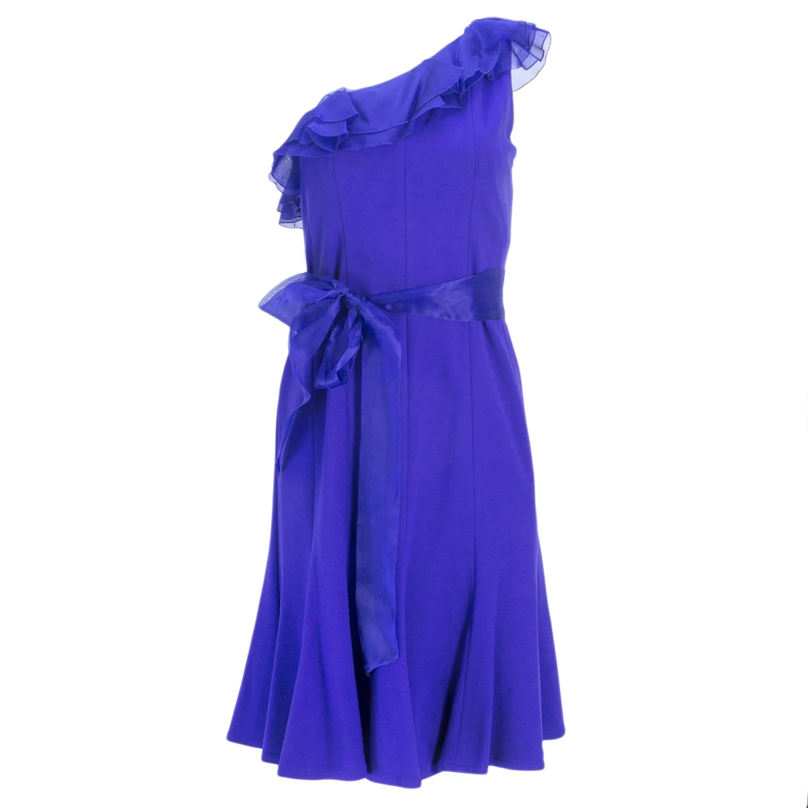 NUE by Shani Women's One Shoulder Organza Trim Dress S154 $320 NWT
