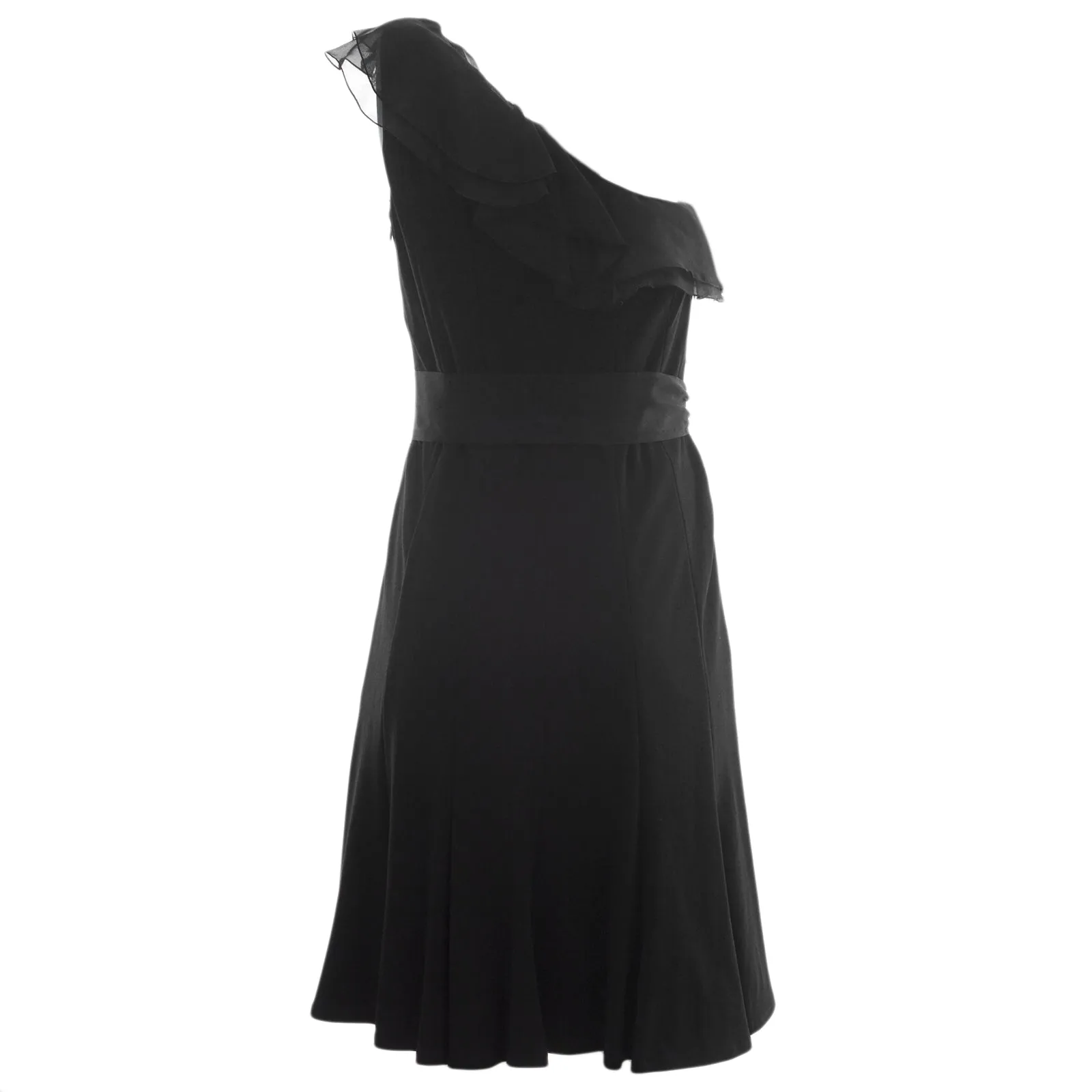 NUE by Shani Women's One Shoulder Organza Trim Dress S154 $320 NWT