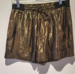 NWT -MADISON MARCUS - SHORTS - golden/black - evening shorts- WITH TAG