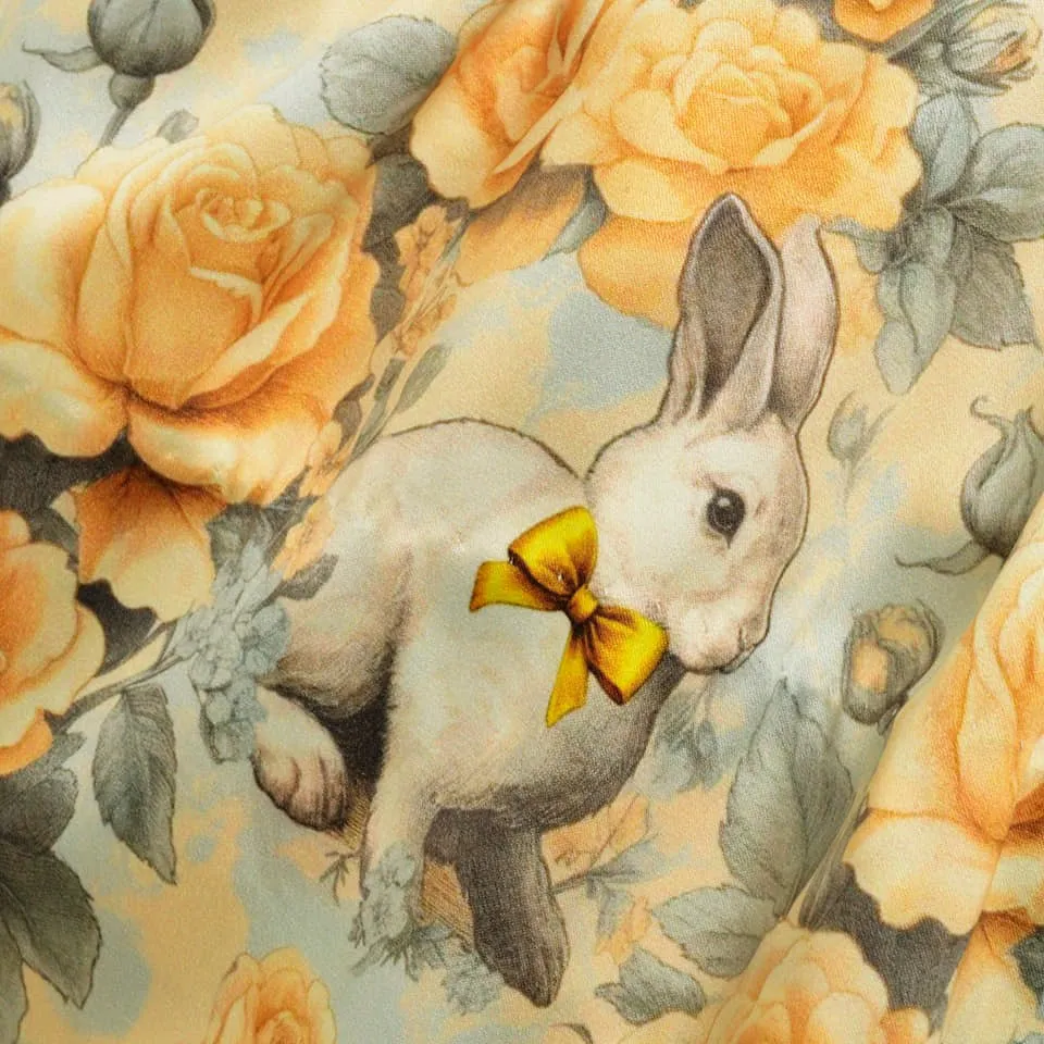 Ocean Baby Vintage Bunny Smocked Lemon Rose Petticoat Layered Dress (NB-8Yrs)