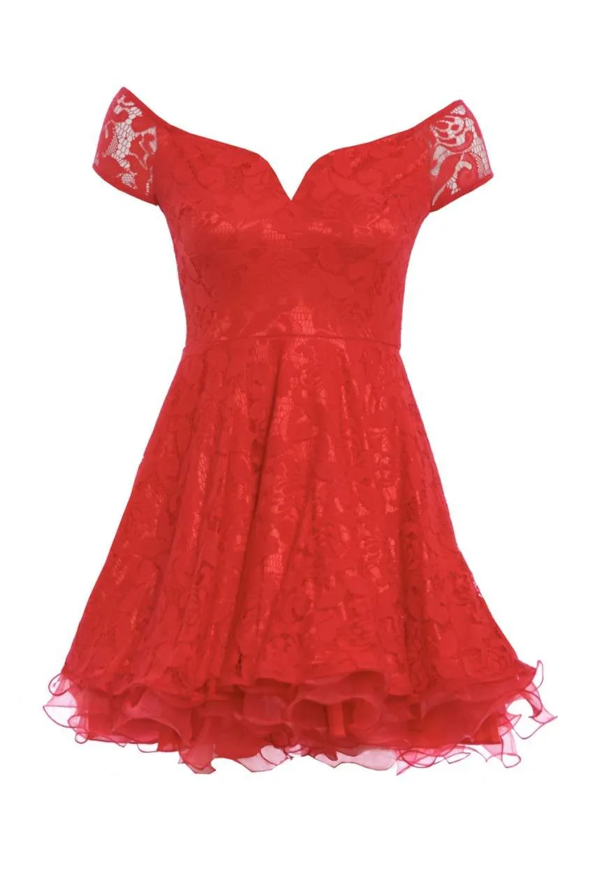 Off The Shoulder  Kick Out Net Dress