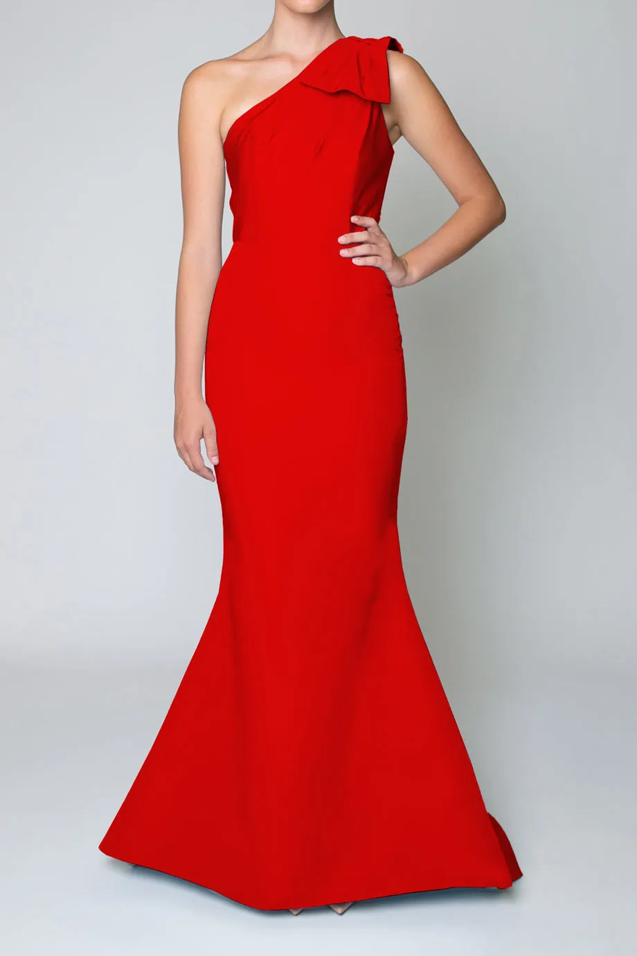 One Shoulder Silk Faille Mermaid Gown