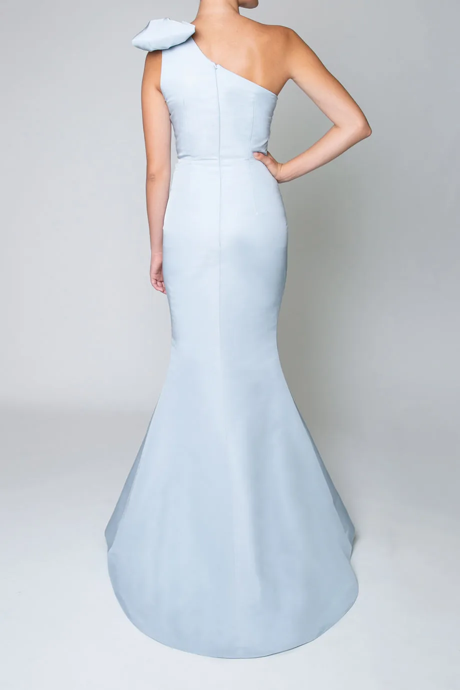 One Shoulder Silk Faille Mermaid Gown
