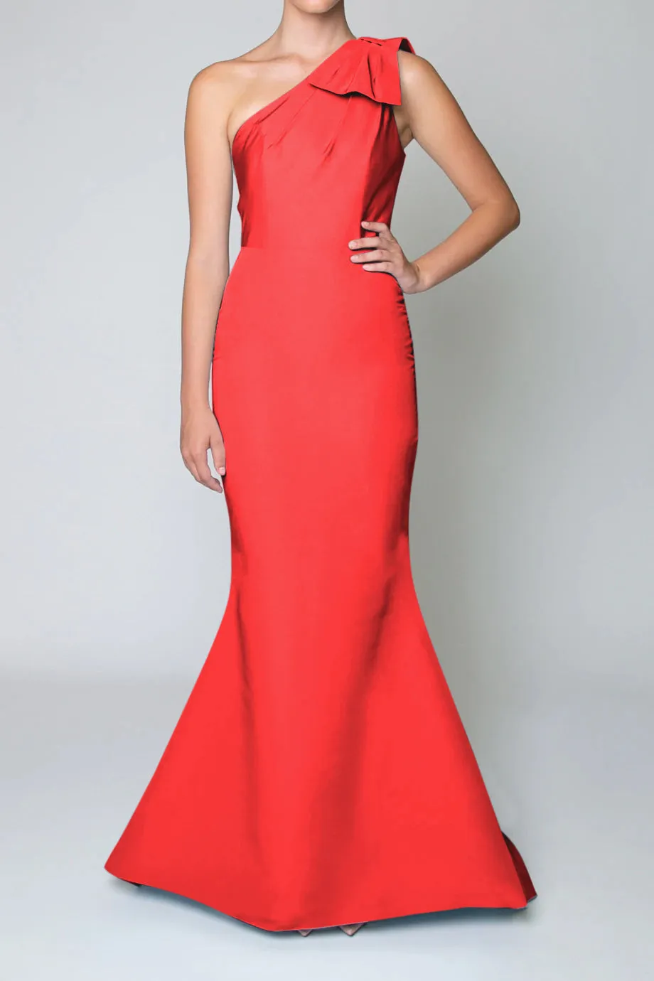 One Shoulder Silk Faille Mermaid Gown