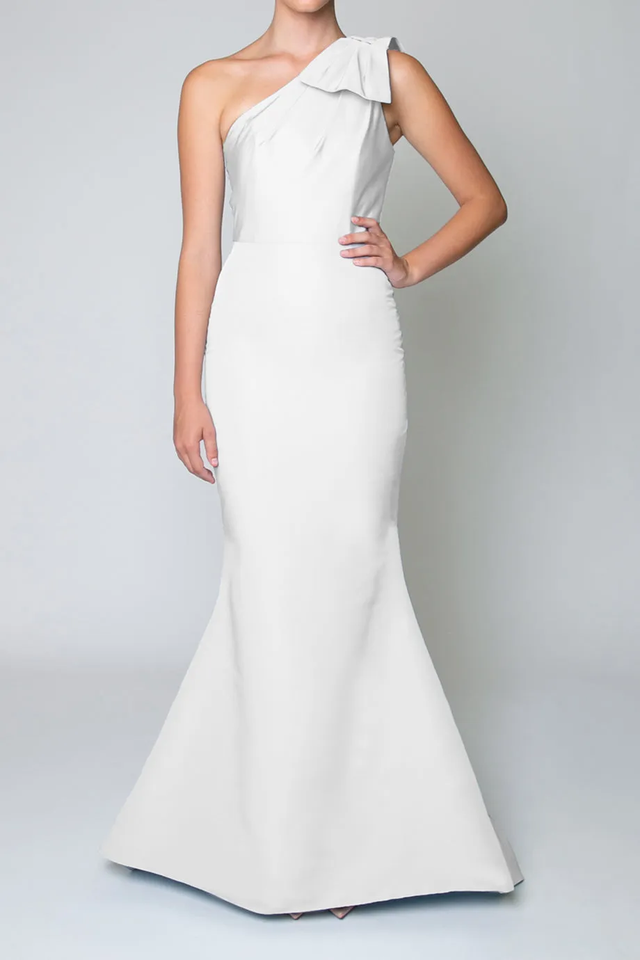 One Shoulder Silk Faille Mermaid Gown