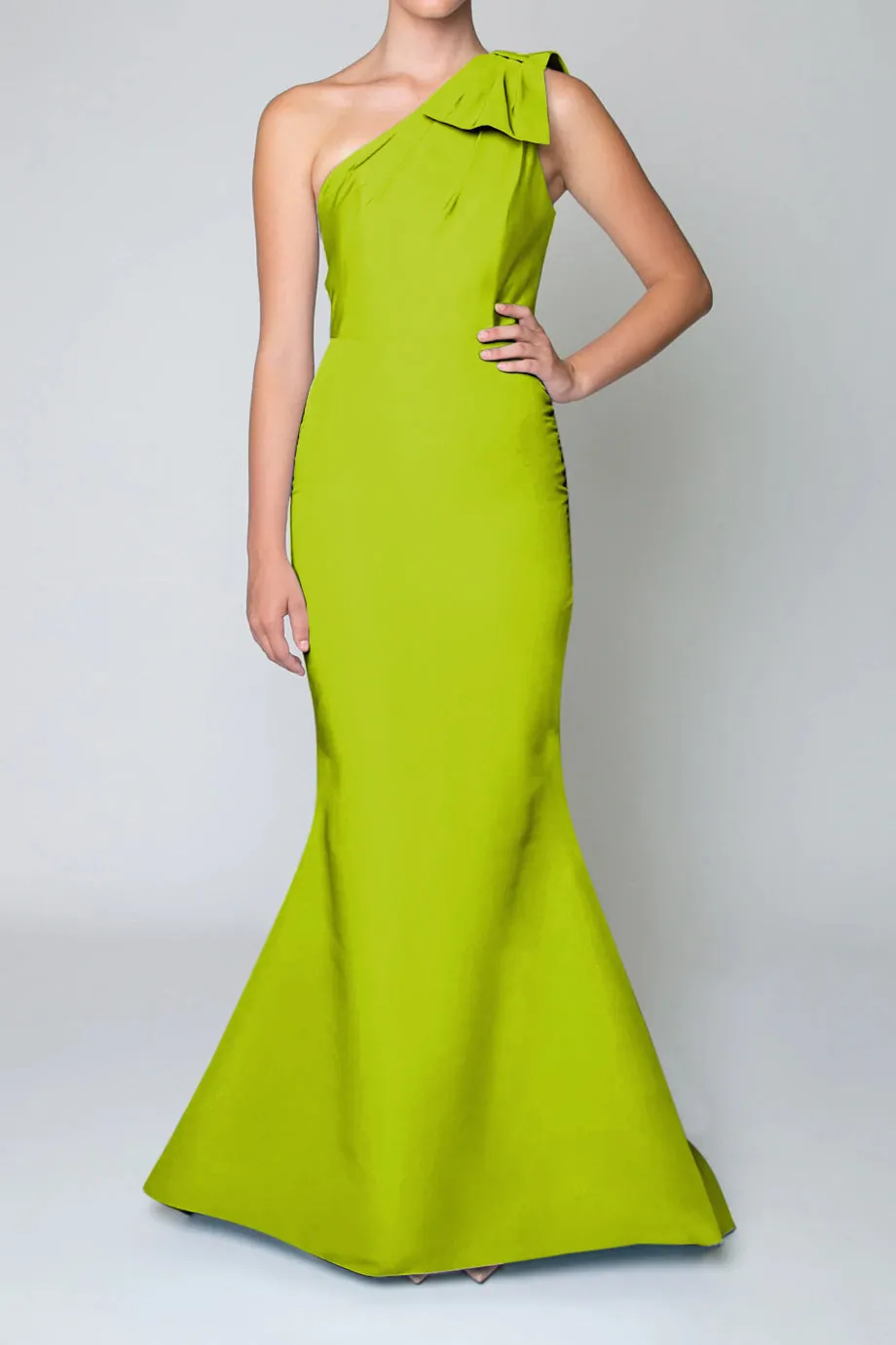 One Shoulder Silk Faille Mermaid Gown