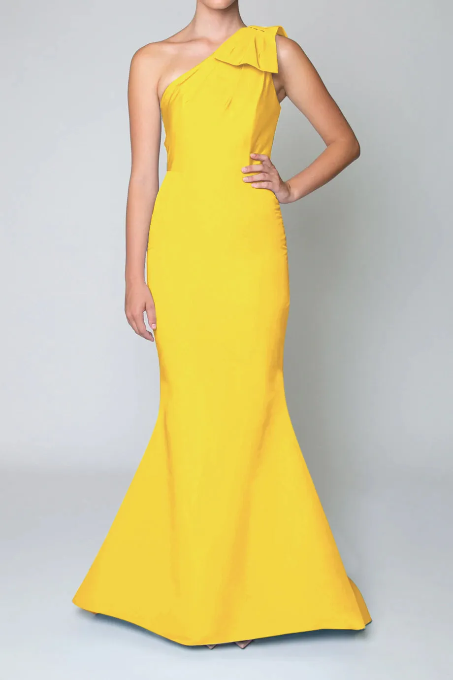 One Shoulder Silk Faille Mermaid Gown