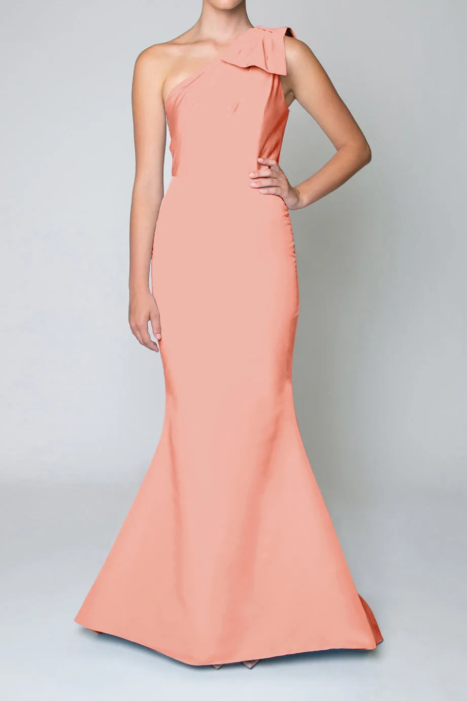 One Shoulder Silk Faille Mermaid Gown
