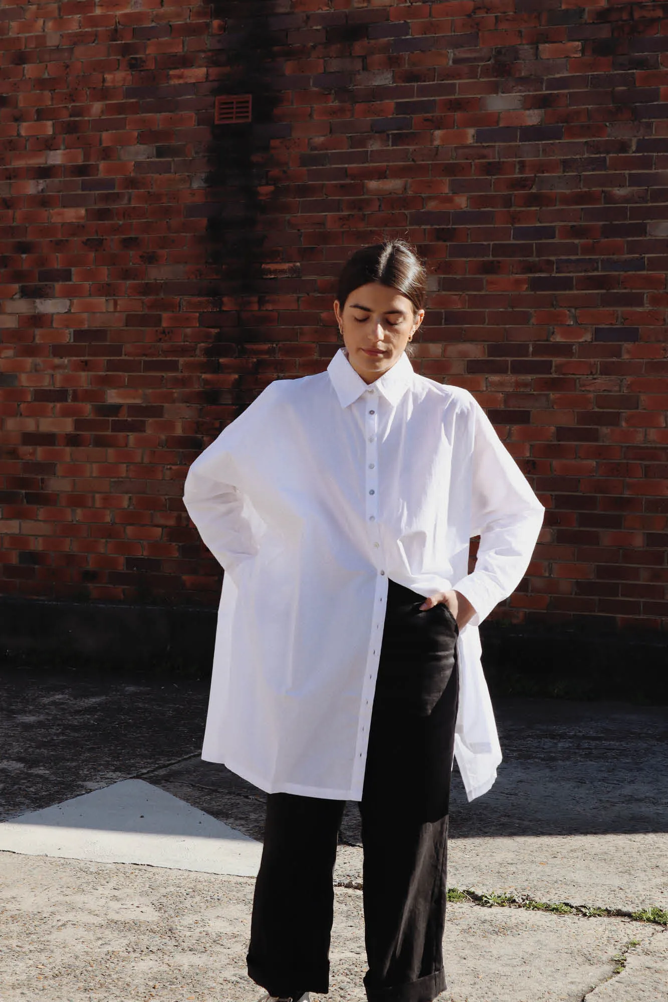 Oscar Oversized Cotton Poplin Shirt White