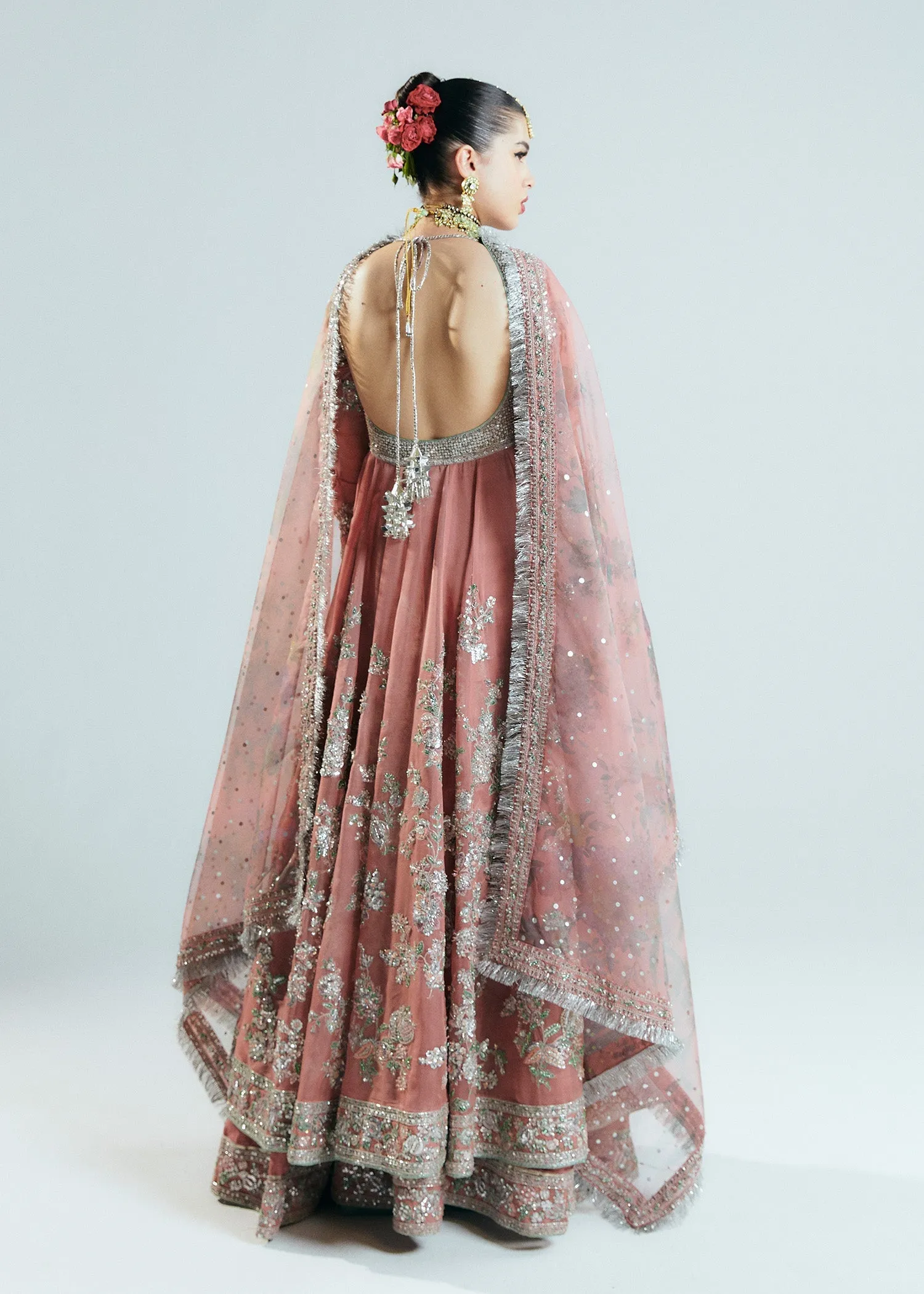 Pakistani Bridal Dress in Pishwas and Sharara Style