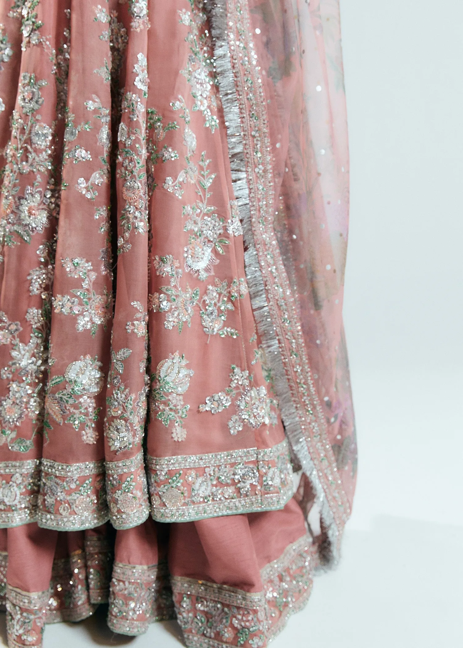 Pakistani Bridal Dress in Pishwas and Sharara Style