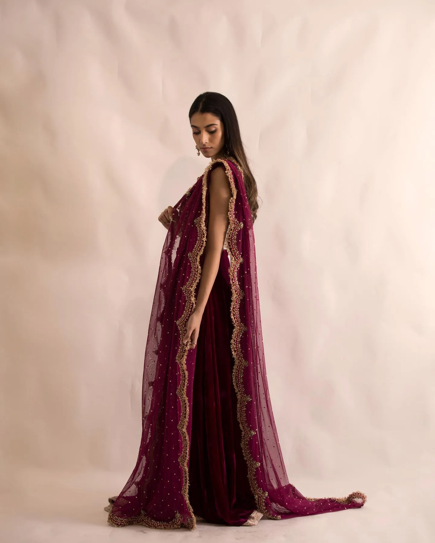 Pakistani Bridal Lehenga with Sleeveless Choli Dupatta