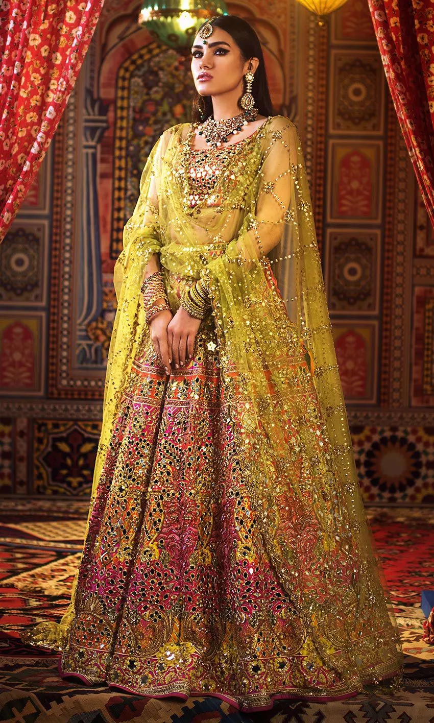 Pakistani Bridal Mehndi Lehnga Choli #N7025