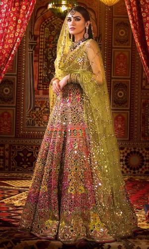 Pakistani Bridal Mehndi Lehnga Choli #N7025