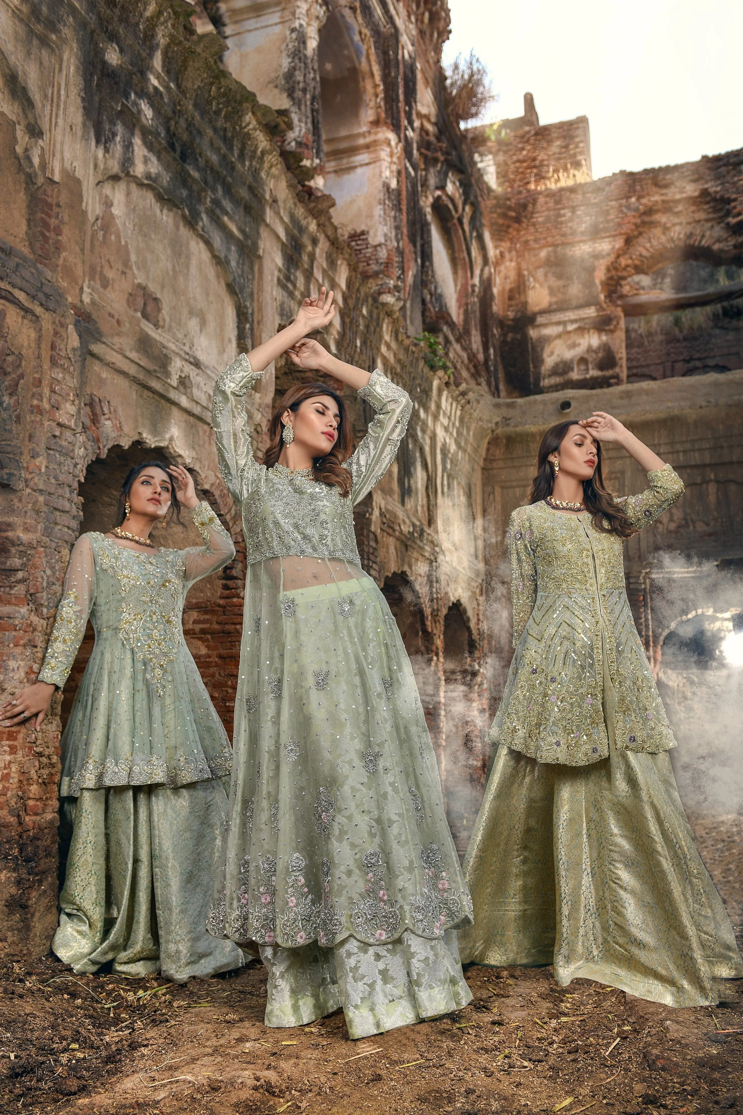 Pakistani Gown and Wedding Lehenga Dress in Net #BS715