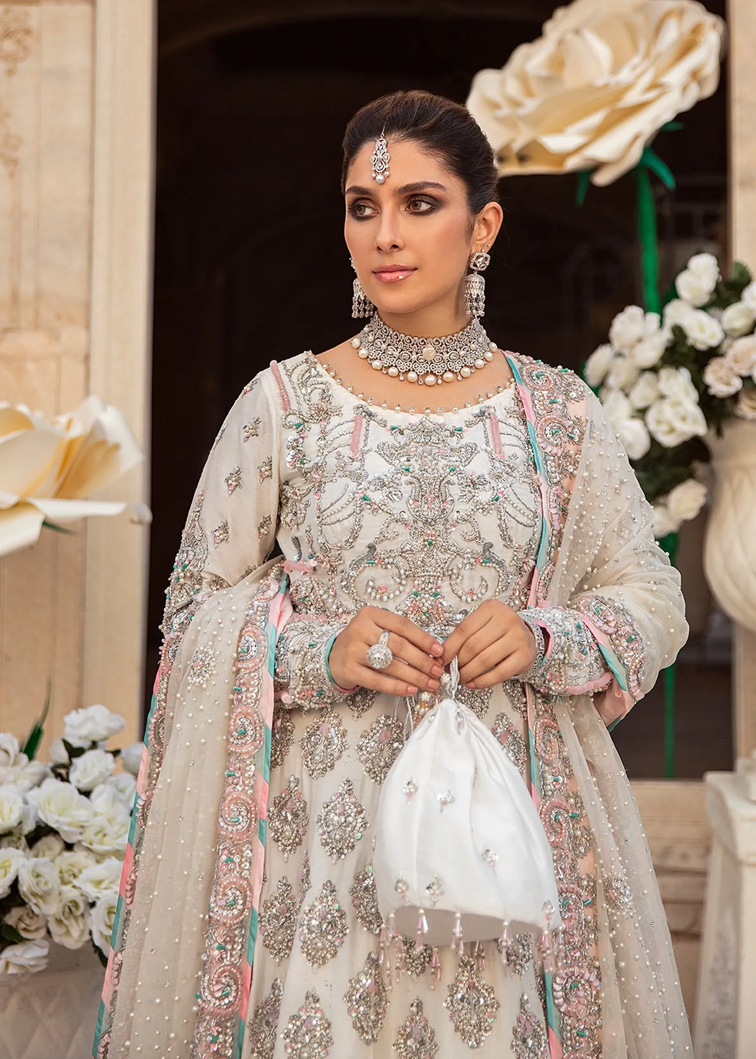 Pakistani Korean Silk Bridal Lehenga with Choli #BS630